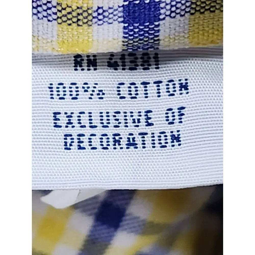 Polo Ralph Lauren Custom Fit Button Down Check Shirt Yellow Blue Men M